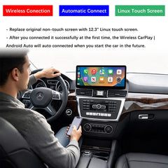 For Mercedes-Benz ML GL NTG 4.5/4.7 2012-2015 Wireless CarPlay Android Auto Linux Touch Screen