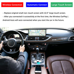 For Audi A6 A7 C7 Wireless CarPlay Android Auto Linux Touch Screen 2016-2018