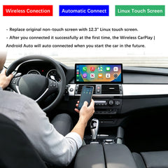 For BMW X5 X6 CCC CIC 2007-2013 Wireless CarPlay Android Auto Linux Touch Screen