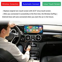 For Mercedes-Benz GLK NTG 4.5/4.7 2013-2015 Wireless CarPlay Android Auto Linux Touch Screen