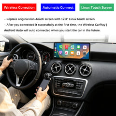 For Mercedes-Benz A/B/CLA/GLA NTG 4.5 2013-2015 Wireless CarPlay Android Auto Linux Touch Screen