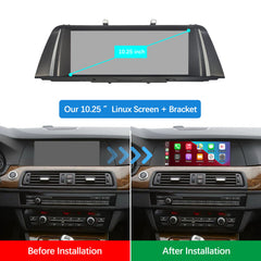 For BMW 5 Series CIC NBT 2011-2017 Wireless CarPlay Android Auto Linux Touch Screen