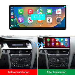 For Audi A4 Wireless CarPlay Android Auto Linux Touch Screen 2009-2012