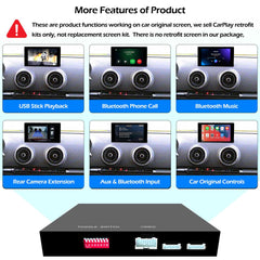 For Audi Wireless CarPlay Android Auto + Reverse Camera Retrofit Kit