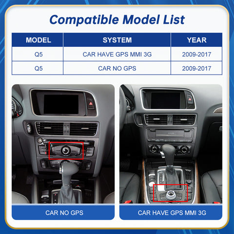 CarProKit 8.9" 12.3" Wireless CarPlay Android Auto Retrofit Linux Touch Screen for Audi Q5 Multimedia Symphony Concert Radio 2009-2017