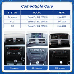 CarProKit 10.25" 12.3" Wireless CarPlay Android Auto Retrofit Linux Touch Screen for BMW 1 Series E81 E82 E87 E88 with CCC CIC System 2004-2012