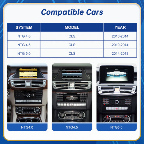 CarProKit 10.25" 12.3" Wireless CarPlay Android Auto Retrofit Linux Touch Screen for Mercedes-Benz CLS 2010-2018 with NTG 4.0/4.5/5.0 System