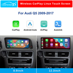 For Audi Q5 Wireless CarPlay Android Auto Linux Touch Screen 2009-2017