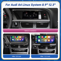 CarProKit 8.9" 12.3" Wireless CarPlay Android Auto Retrofit Linux Touch Screen for Audi A4 Multimedia Symphony Concert Radio 2013-2015