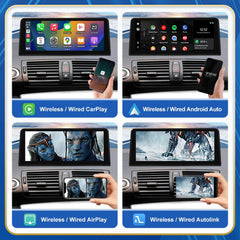 CarProKit 10.25" 12.3" Wireless CarPlay Android Auto Retrofit Linux Touch Screen for BMW 1 Series E81 E82 E87 E88 with CCC CIC System 2004-2012
