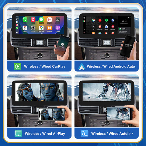CarProKit 12.3" Wireless CarPlay Android Auto Retrofit Linux Touch Screen for Mercedes-Benz GLE GLS 2016-2018 with NTG 5.0 System