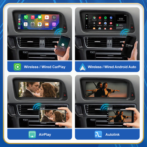 CarProKit 8.9" 12.3" Wireless CarPlay Android Auto Retrofit Linux Touch Screen for Audi Q5 Multimedia Symphony Concert Radio 2009-2017