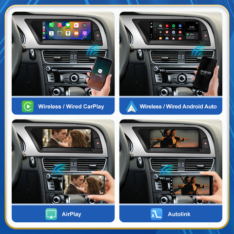 CarProKit 8.9" 12.3" Wireless CarPlay Android Auto Retrofit Linux Touch Screen for Audi A4 Multimedia Symphony Concert Radio 2009-2012