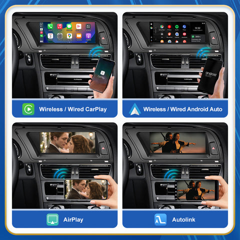 CarProKit 8.9" 12.3" Wireless CarPlay Android Auto Retrofit Linux Touch Screen for Audi A4 Multimedia Symphony Concert Radio 2013-2015