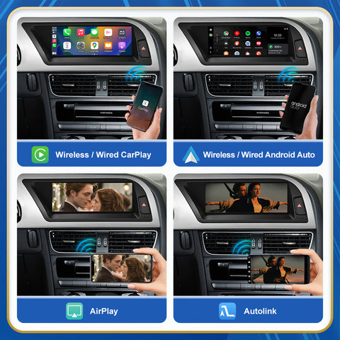 CarProKit 8.9" 12.3" Wireless CarPlay Android Auto Retrofit Linux Touch Screen for Audi A5 Multimedia Symphony Concert Radio 2008-2016