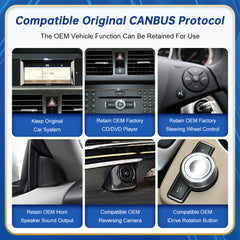 CarProKit 10.25" 12.3" Wireless CarPlay Android Auto Retrofit Linux Touch Screen for Mercedes-Benz GLK 2008-2012 with NTG 4.0 System