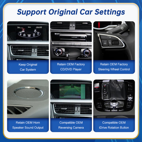 CarProKit 8.9" 12.3" Wireless CarPlay Android Auto Retrofit Linux Touch Screen for Audi A4 Multimedia Symphony Concert Radio 2009-2012