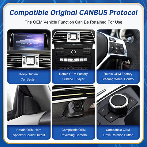 CarProKit 10.25" 12.3" Wireless CarPlay Android Auto Retrofit Linux Touch Screen for Mercedes-Benz E Coupe W207 2009-2016 with NTG 4.0/4.5/5.0 System