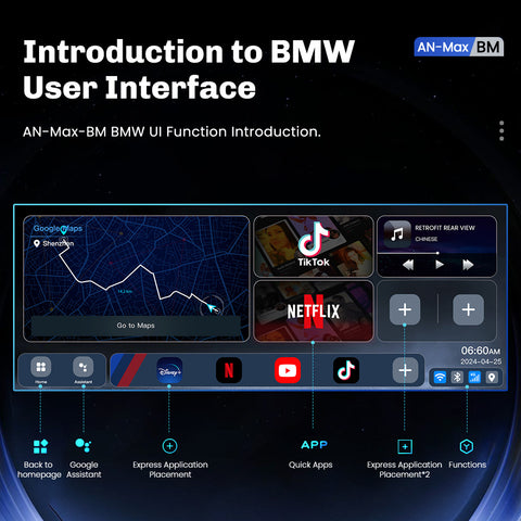 MMB BMW Android 13.0 Video AI Box Adapter Built-in YouTube Netflix Hulu For BMW / MINI Cooper EVO ID6 ID7 ID8 ID9 with Original Wireless CarPlay