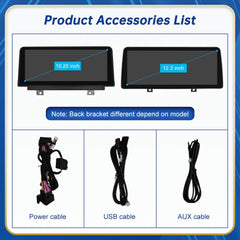 CarProKit 10.25" 12.3" Wireless CarPlay Android Auto Retrofit Linux Touch Screen for BMW 1 Series E81 E82 E87 E88 with CCC CIC System 2004-2012