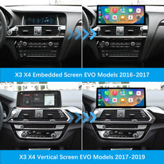 For BMW X3 X4 EVO ID5 ID6 2016-2019 Wireless CarPlay Android Auto Linux Touch Screen