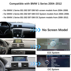 10.25" 12.3" Linux Touch Screen Wireless CarPlay Android Auto for BMW 1 Series 2004-2008