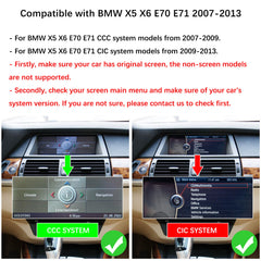 For BMW X5 X6 CCC CIC 2007-2013 Wireless CarPlay Android Auto Linux Touch Screen