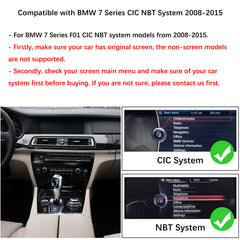 For BMW 7 Series CIC NBT 2008-2015 Wireless CarPlay Android Auto Linux Touch Screen