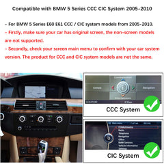 For BMW 5 Series CCC CIC 2005-2010 Wireless CarPlay Android Auto Linux Touch Screen