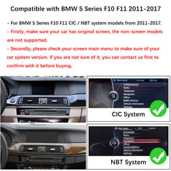 For BMW 5 Series CIC NBT 2011-2017 Wireless CarPlay Android Auto Linux Touch Screen