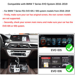 For BMW 7 Series EVO ID5 ID6 2016-2019 Wireless CarPlay Android Auto Linux Touch Screen