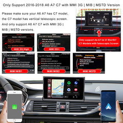 CarProKit for Audi A3 A4 A5 A6 A7 A8 Q3 Q5 Q7 2010-2019 Wireless Apple CarPlay Android Auto Retrofit Kit + Backup Camera