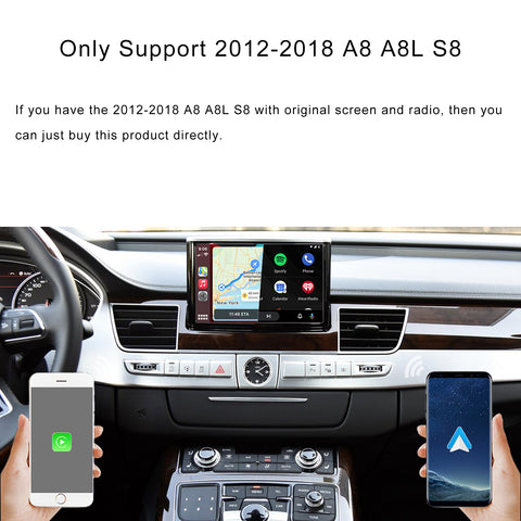 CarProKit for Audi A1 A3 A4 A5 A6 A7 A8 Q2 Q3 Q5 Q7 2010-2019 Wireless Apple CarPlay Android Auto Retrofit Kit + Front & Reverse Backup Camera
