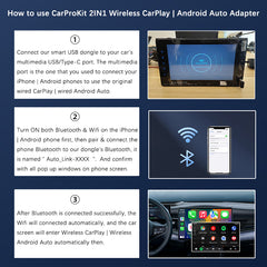 CarProKit 3.0 Wired to Wireless CarPlay Android Auto USB Adapter Dongle