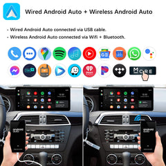 For Mercedes-Benz C Class W204 NTG 4.5/4.7 2011-2012 Wireless CarPlay Android Auto Linux Touch Screen
