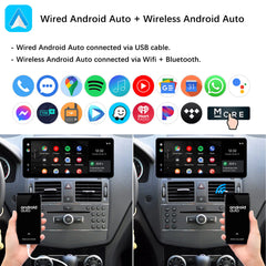 For Mercedes-Benz C Class W204 NTG 4.0 2008-2010 Wireless CarPlay Android Auto Linux Touch Screen