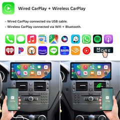 For Mercedes-Benz C Class W204 NTG 4.0 2008-2010 Wireless CarPlay Android Auto Linux Touch Screen