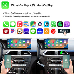 For Mercedes-Benz C Class W204 NTG 4.5/4.7 2011-2012 Wireless CarPlay Android Auto Linux Touch Screen