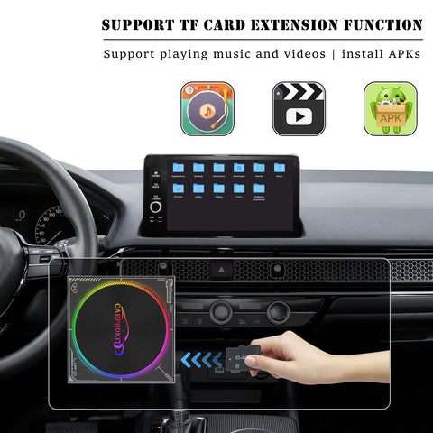 CarProKit 5.0 Wireless Apple CarPlay Android Auto Android 13.0 AI Box Screen Mirroring Built-in YouTube Netflix Hulu Disney+ QCM6225 8GB+128GB
