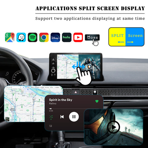 CarProKit 5.0 Wireless Apple CarPlay Android Auto Android 13.0 AI Box Screen Mirroring Built-in YouTube Netflix Hulu Disney+ QCM6225 8GB+128GB