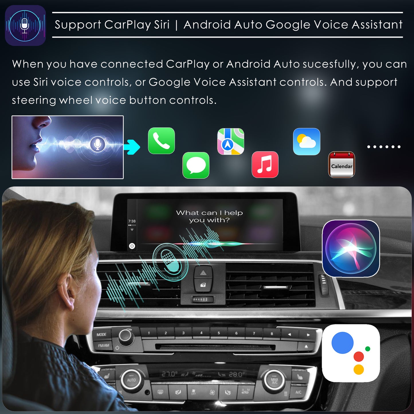 CarProKit Wireless CarPlay Android Auto Mirroring YouTube Nachrüstsatz für BMW 1/2/3/4/5/6/7 Serie X1 X3 X4 X5 X6 EVO System 2017–2019