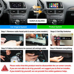 For Audi A4 A5 Q5 B8 MMI 3G Wireless CarPlay Android Auto Retrofit Kit