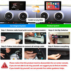 For Audi A3 S3 RS3 Wireless CarPlay Android Auto Mirorring Retrofit Kit