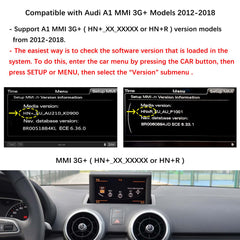 For Audi A1 Wireless CarPlay Android Auto Linux Touch Screen 2012-2018