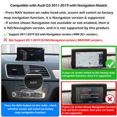 For Audi Wireless CarPlay Android Auto + Reverse Camera Retrofit Kit