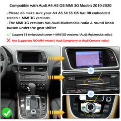 CarProKit Wireless CarPlay Android Auto Mirroring YouTube Nachrüstsatz für Audi A1 A3 A4 A5 A6 A7 A8 S3 S4 S5 S6 S7 S8 Q3 Q5 Q7 2009–2019