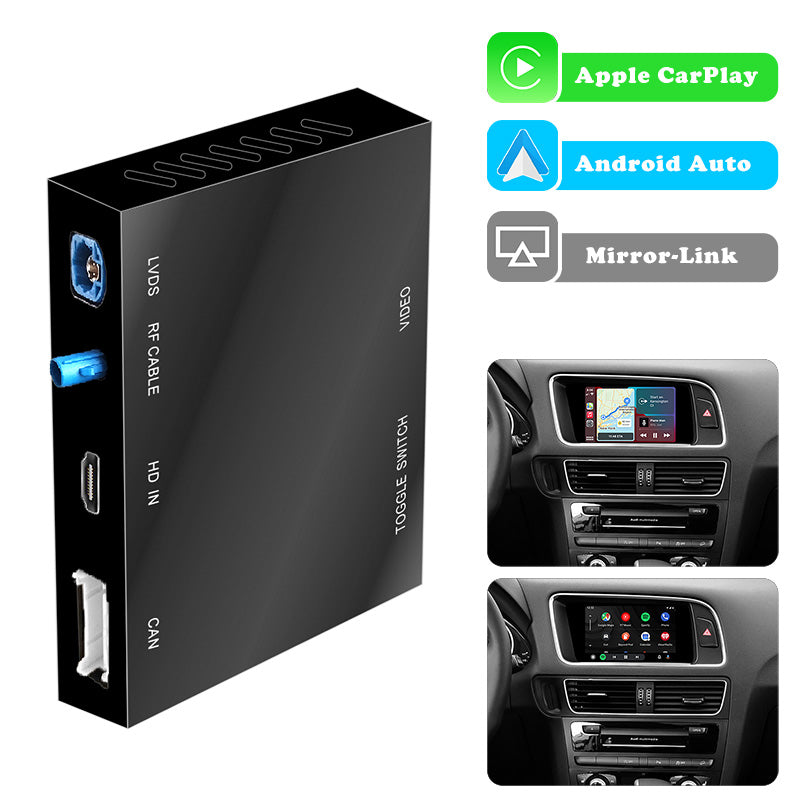 CarProKit Wireless CarPlay Android Auto AirPlay USB Mirroring YouTube Nachrüstmodul-Kit Passend für Audi A4 A5 S4 S5 RS4 RS5 Q5 B8 MMI 3G+ 2010–2019 