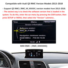 For Audi Q3 Wireless CarPlay Android Auto Linux Touch Screen 2013-2018