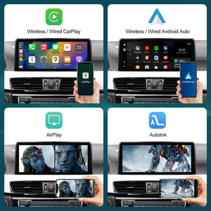 CarProKit Wireless CarPlay Android Auto Mirror-Link 10.25" HD Linux Replacement Screen Retrofit Kit for BMW X1 F48 with NBT System 2015-2018