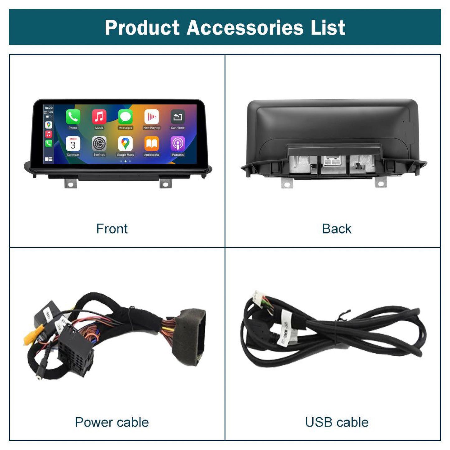 CarProKit Wireless CarPlay Android Auto Mirror-Link 10.25" HD Linux Replacement Screen Retrofit Kit for BMW X5 F15 F85 X6 F16 F86 2014-2016 NBT System